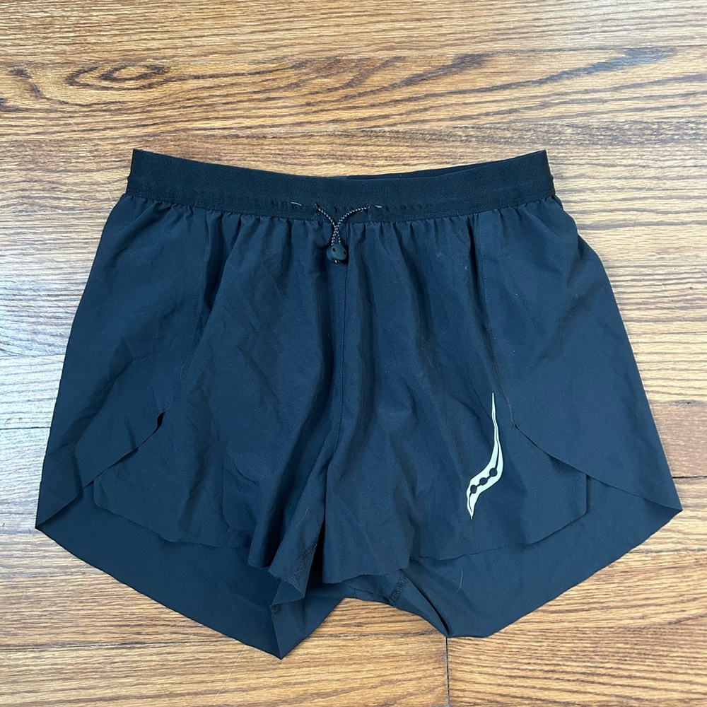 Saucony Black Men's Athletic Running Shorts